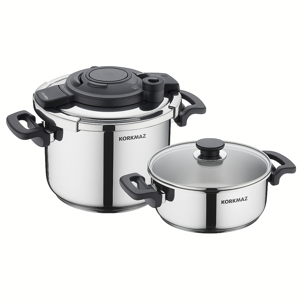 Alessa 4-Piece Stainless Steel Pressure Cooker Set