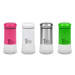 1 pc Salt & Pepper Glass Shaker – Long Design, Assorted Colours, Easy-Pour Seasoning Bottle for Kitchen Use