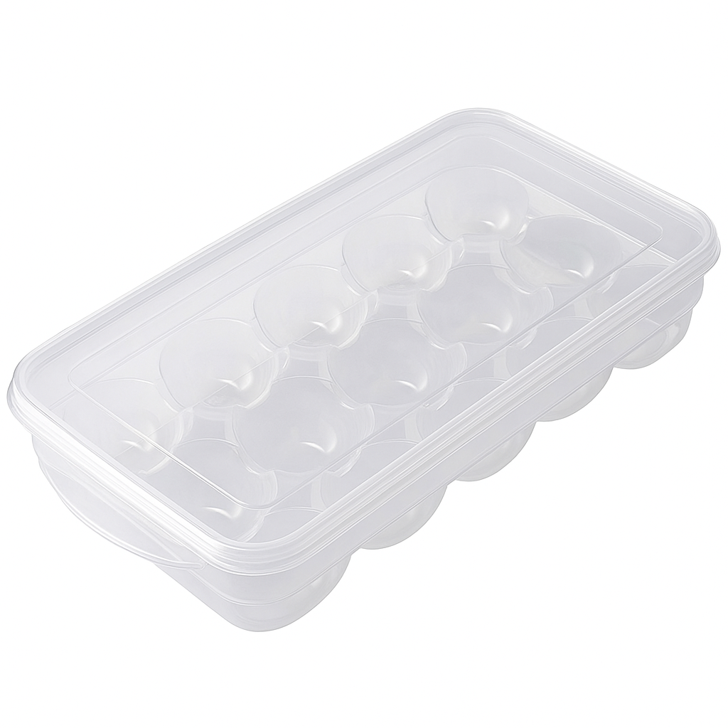 Lock-Fresh Egg Storage Box – 10 or 18 Slot Refrigerator Organizer with Secure Lid