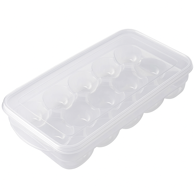 Lock-Fresh Egg Storage Box – 10 or 18 Slot Refrigerator Organizer with Secure Lid - Habitt