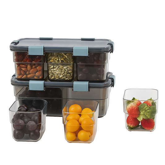 Acrylic Fridge Box Set – 3-Piece Fresh Storage Containers with Clip-Lock Lids for Fruits, Vegetables & Pantry Items
