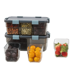 Acrylic Fridge Box Set – 3-Piece Fresh Storage Containers with Clip-Lock Lids for Fruits, Vegetables & Pantry Items