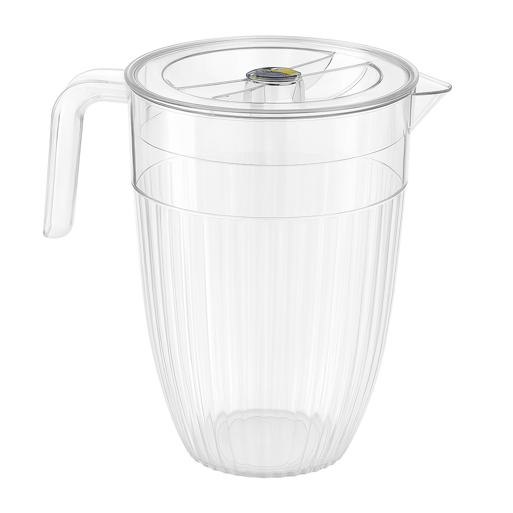 Large Cone-Shaped Water Jug – Clear Serving Pitcher with Lid & Handle for Home, Office & Parties
