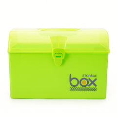 Large Green Storage Box – Square Organizer with Locking Lid for Home, Office & Craft Supplies