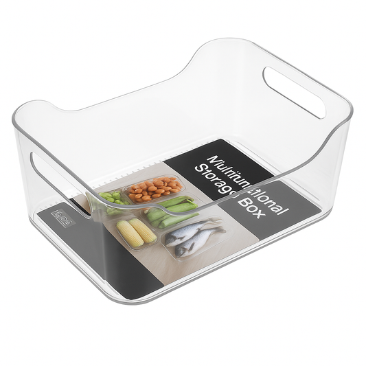 Flat Fridge Basket – Small Clear Refrigerator Organizer for Vegetables, Fruits & Kitchen Storage