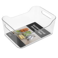 Flat Fridge Basket – Small Clear Refrigerator Organizer for Vegetables, Fruits & Kitchen Storage