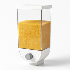 Wall-Mounted Clear Dry Food & Cereal Dispenser | Single Unit Kitchen Grain Storage Container