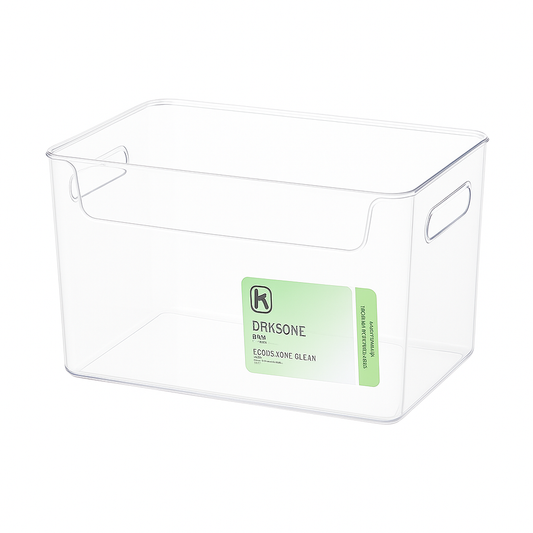 DeerBox Large Transparent Fridge Storage Box – Extra-Large Clear Plastic Refrigerator Organizer (XL / 2XL Sizes)