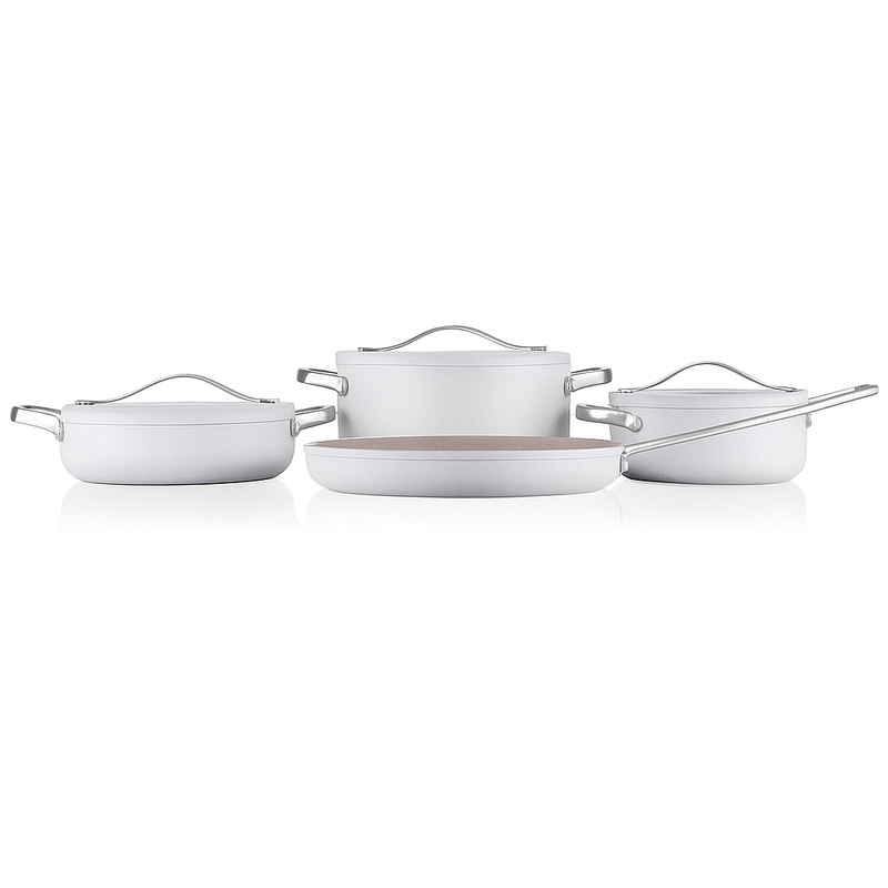 Linea Plus 7-Piece Non-Stick Cookware Set – Vanilla Finish - Habitt