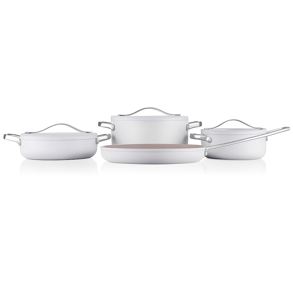 Linea Plus 7-Piece Non-Stick Cookware Set – Vanilla Finish