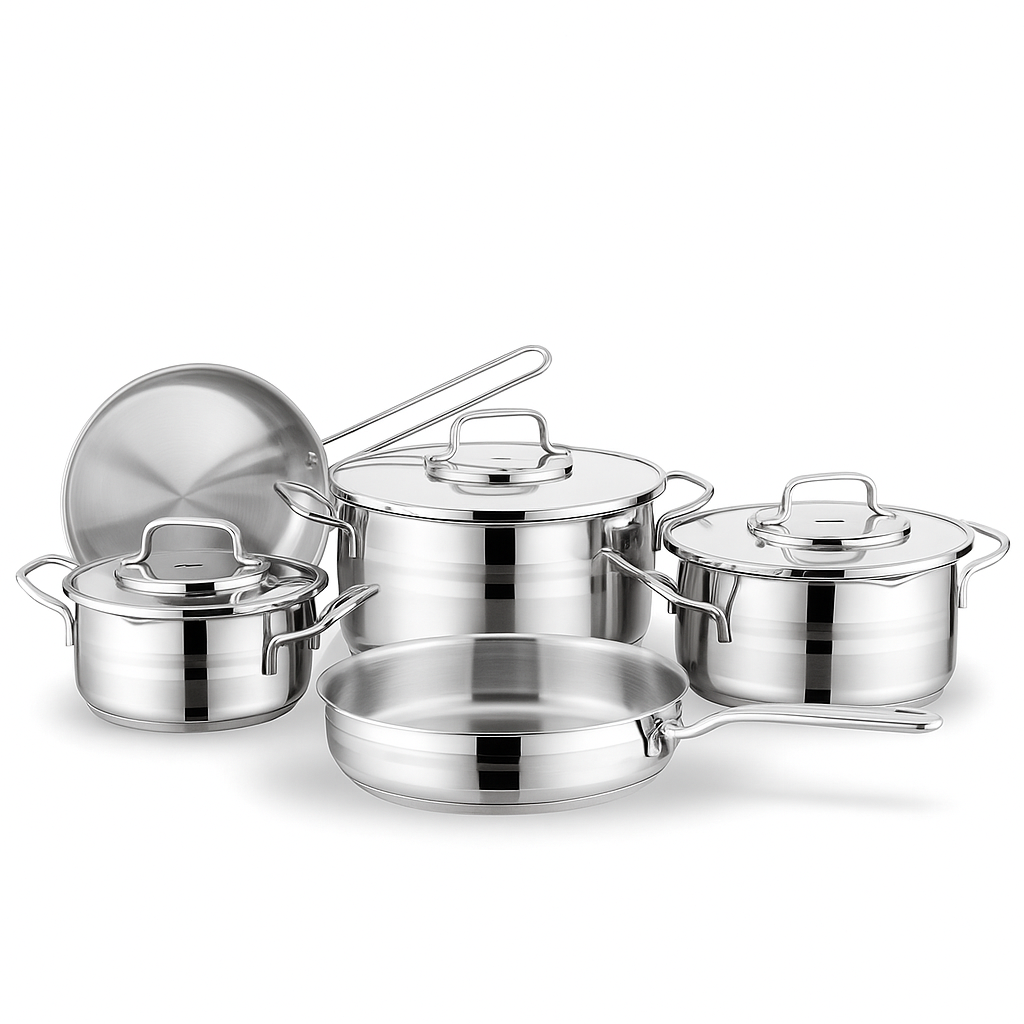 Astron 8-Piece Stainless Steel Cookware Set