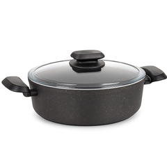 Ornella Aluminum Non-Stick Casserole with Glass Lid – Available in 20x10.5 cm (3.0 L), 24x6.5 cm & 28x7.5 cm (4.0 L)