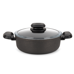 Ornella Aluminum Non-Stick Casserole with Glass Lid – Available in 20x10.5 cm (3.0 L), 24x6.5 cm & 28x7.5 cm (4.0 L)