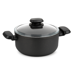 Ornella Aluminum Non-Stick Casserole with Glass Lid – 24x12.5 cm (5.0 L) & 28x14.5 cm (8.0 L)