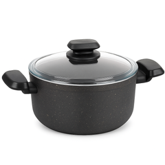Ornella Aluminum Non-Stick Casserole with Glass Lid – 24x12.5 cm (5.0 L) & 28x14.5 cm (8.0 L)