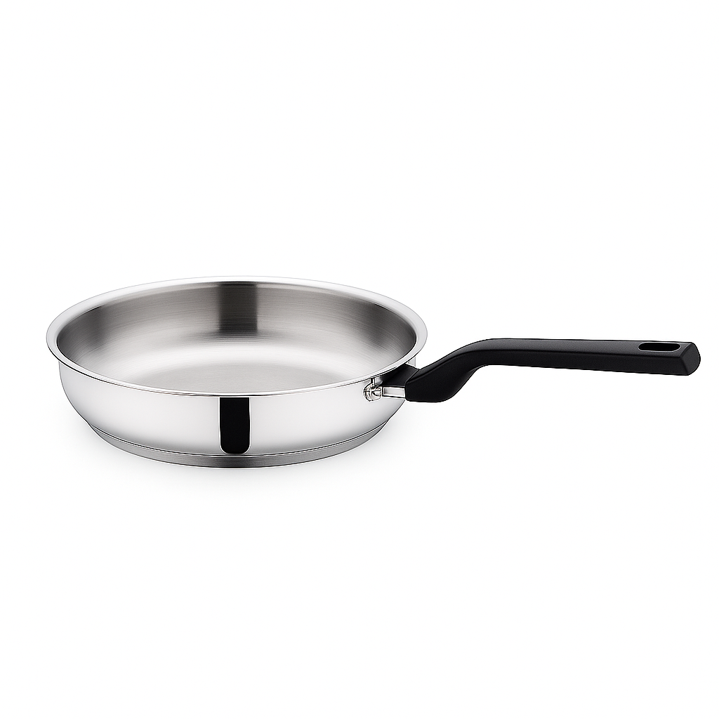Pera Stainless Steel Frypan – Available in 24x6.5 cm & 28x7 cm - Habitt