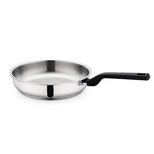 Pera Stainless Steel Frypan – Available in 24x6.5 cm & 28x7 cm - Habitt