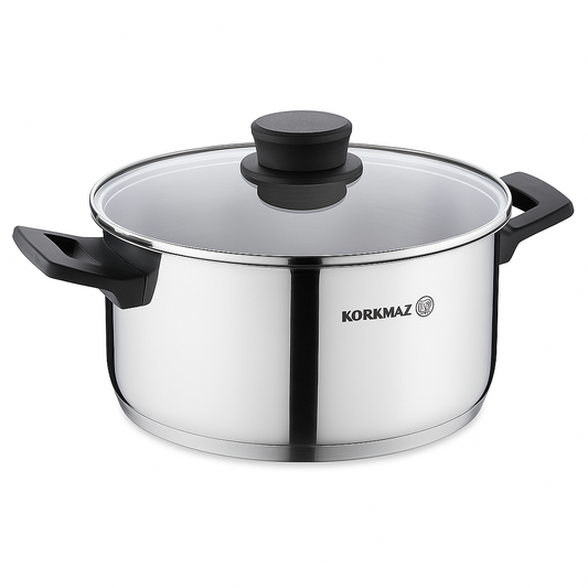 Pera Stainless Steel Casserole with Lid – Available in 24x12 cm & 24x16 cm (Deep Dish) - Habitt