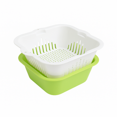 2-in-1 Fruit Basket & Drainer Bowl – Detachable Colander with Base