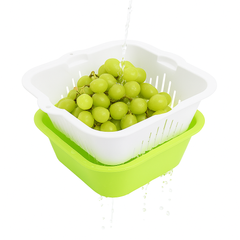 2-in-1 Fruit Basket & Drainer Bowl – Detachable Colander with Base