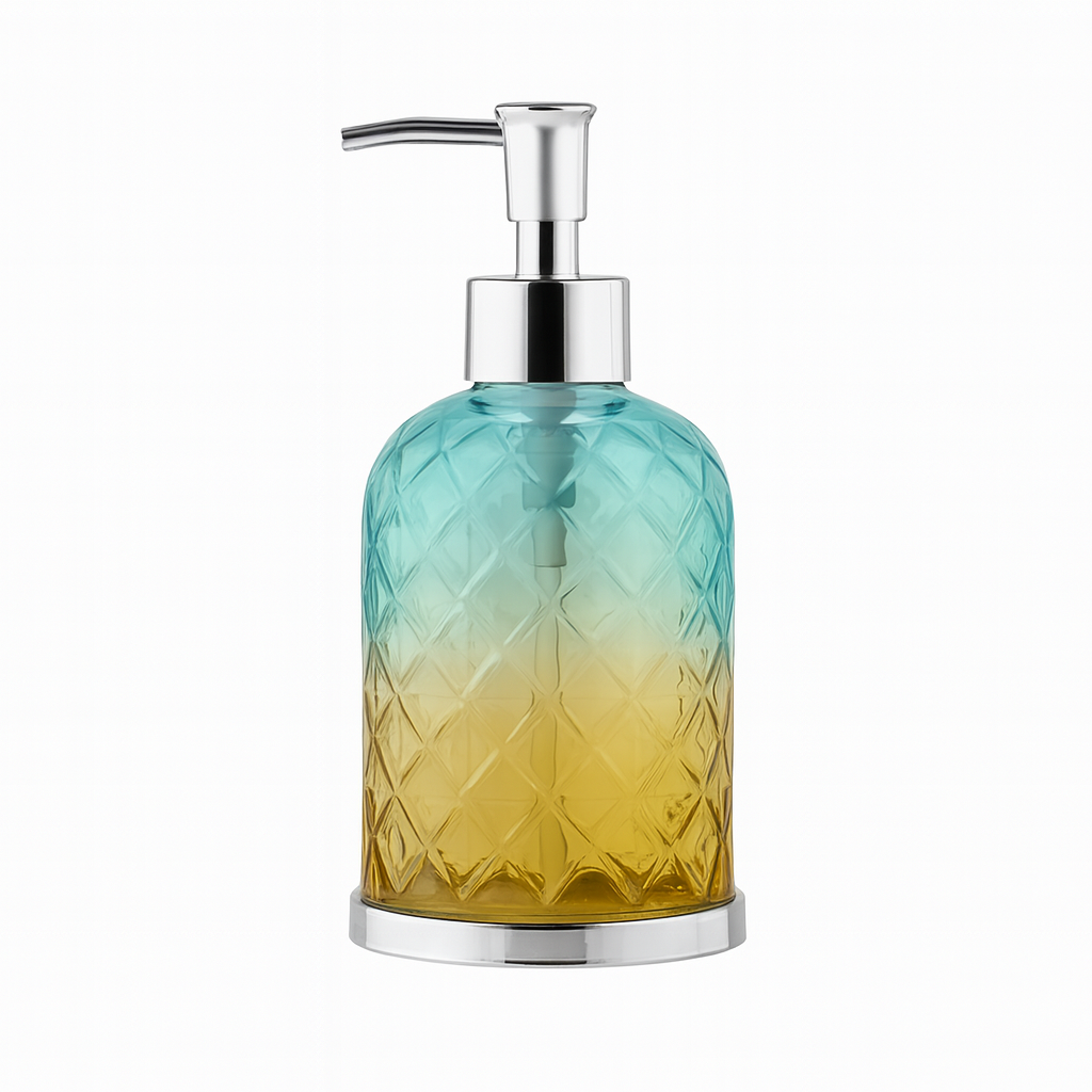 Gradient Acrylic Liquid Soap Dispenser with Chrome Pump – Premium Refillable Bathroom & Kitchen Soap Bottle
