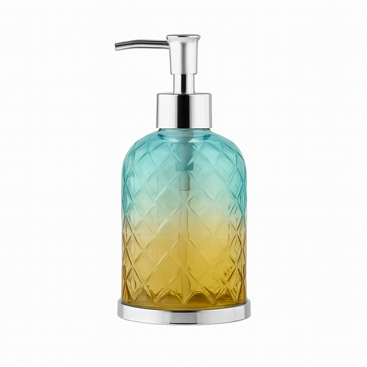 Gradient Acrylic Liquid Soap Dispenser with Chrome Pump – Premium Refillable Bathroom & Kitchen Soap Bottle