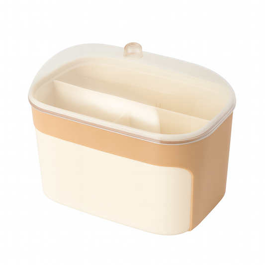 Covered Spoon & Cutlery Rack – Hygienic Kitchen Utensil Holder with Dual Compartments and Dust-Proof Lid