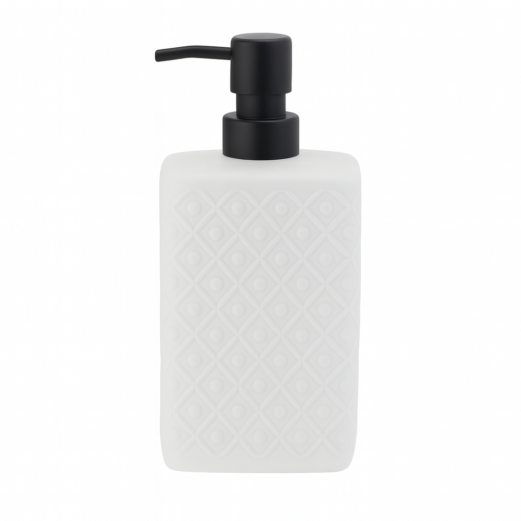 Premium White Plastic Liquid Soap Bottle – Sleek Square “Small-Box” Design with Pump Dispenser
