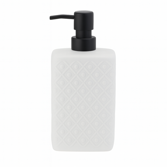 Premium White Plastic Liquid Soap Bottle – Sleek Square “Small-Box” Design with Pump Dispenser