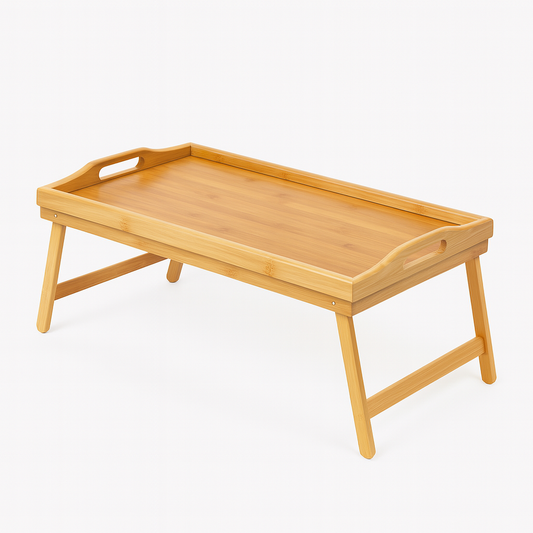 Large Wooden Folding Table – Portable Breakfast Tray & Multi-Use Lap Desk