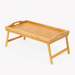 Large Wooden Folding Table – Portable Breakfast Tray & Multi-Use Lap Desk