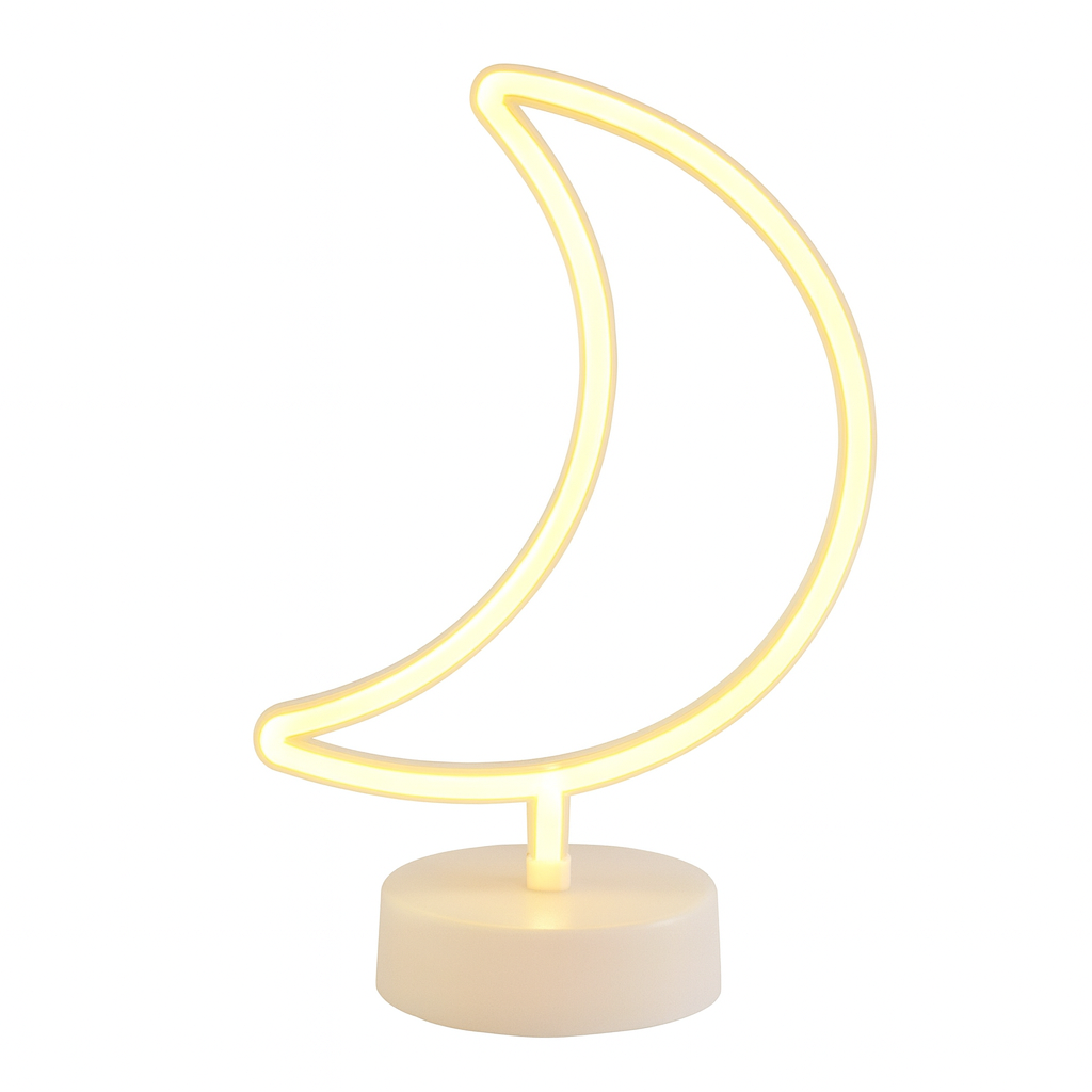 Neon Moon LED Light – Warm Yellow Crescent Night Lamp for Bedroom, Kids’ Room & Aesthetic Home Décor