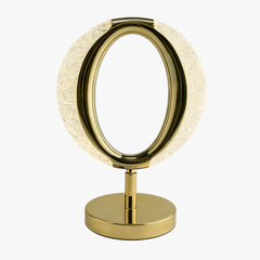 Crystal Ring Table Lamp – Modern LED Decorative Lamp with Golden Base for Bedroom, Living Room & Luxe Home Décor