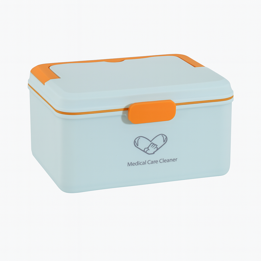 Compact Medicine Box – Secure Plastic Storage Case for Home & Travel Medication Organization