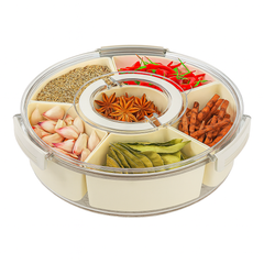 360° Rotating Snack Tray – Multi-Compartment Serving Platter for Dry Fruits, Nuts, Candies & Party Snacks