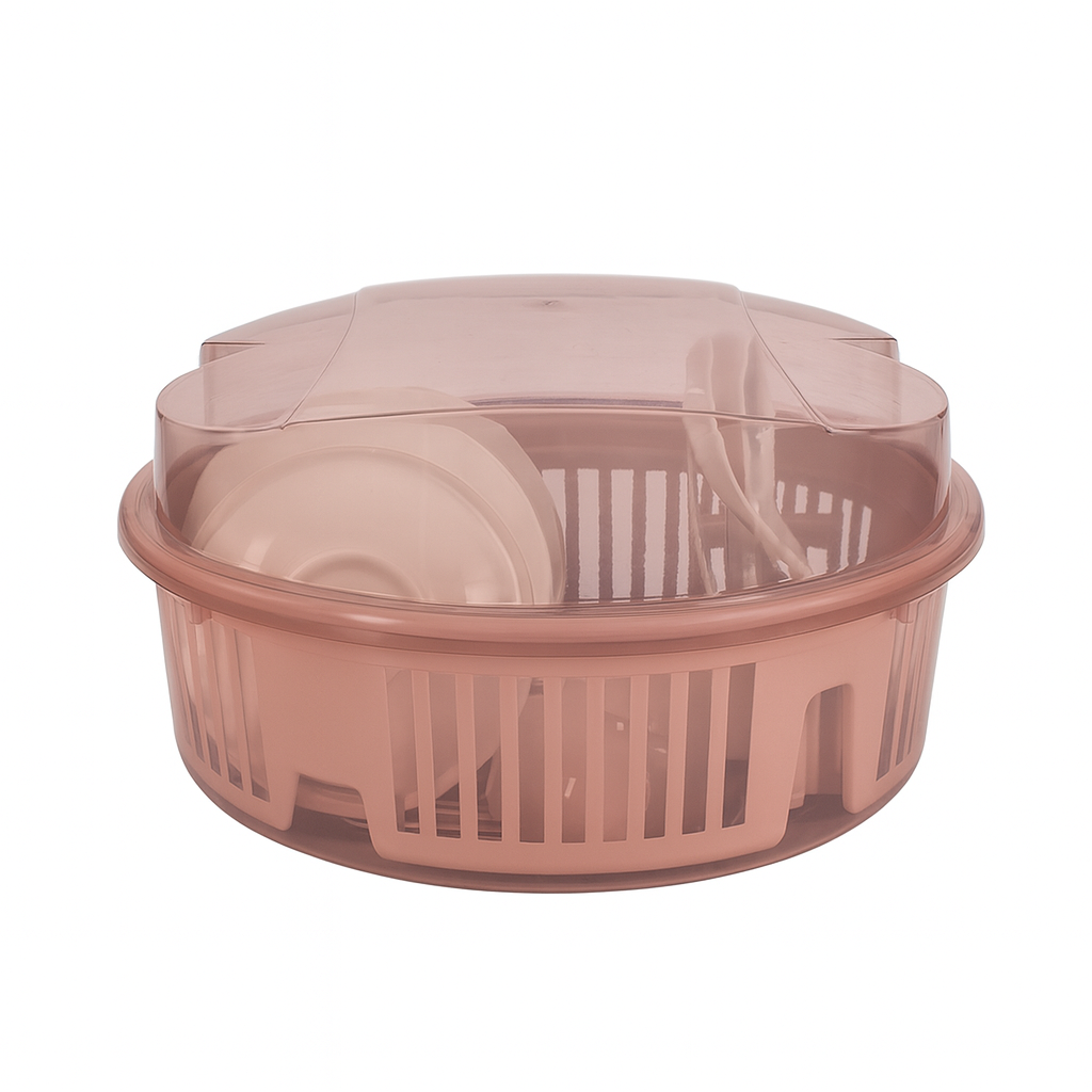 Dish Drying Rack with Cover – Large Capacity Kitchen Drainer for Plates, Bowls, Cutlery & Utensils