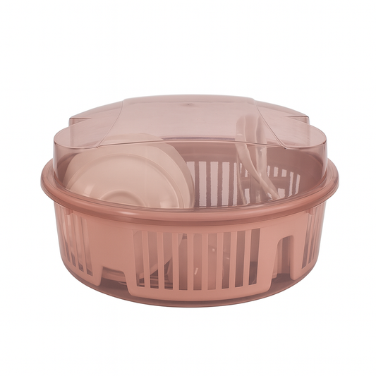 Dish Drying Rack with Cover – Large Capacity Kitchen Drainer for Plates, Bowls, Cutlery & Utensils