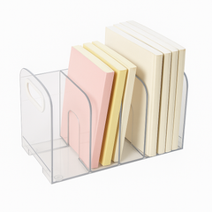 Desktop Book Rack Organizer – Multi-Slot Storage Shelf for Books, Notebooks & Office Accessories