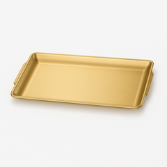 Golden Stainless Steel Rectangular Serving Tray – Multiple Sizes | Luxury Gold Finish Kitchen & Dining Tray