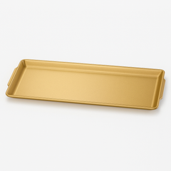 Golden Stainless Steel Rectangular Serving Tray – Multiple Sizes | Luxury Gold Finish Kitchen & Dining Tray