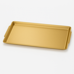 Golden Stainless Steel Rectangular Serving Tray – Multiple Sizes | Luxury Gold Finish Kitchen & Dining Tray