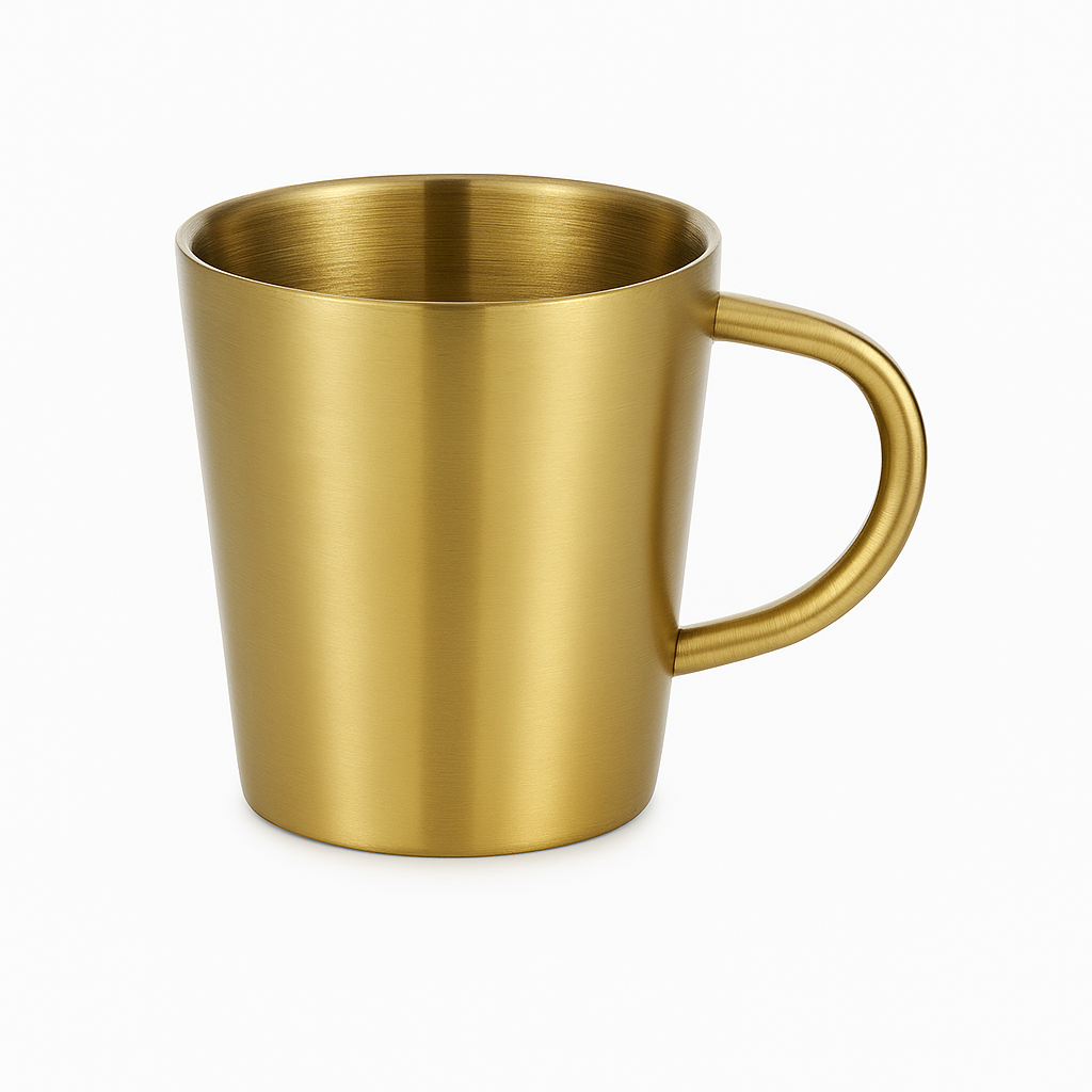 Golden Stainless Steel Tea Cup – 300ml | Luxury Gold Finish Mug for Coffee & Tea Lovers