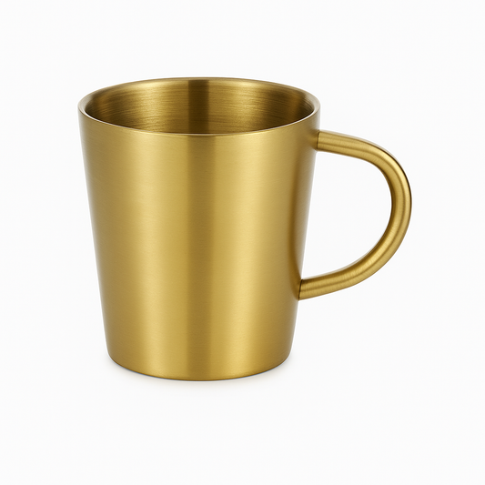 Golden Stainless Steel Tea Cup – 300ml | Luxury Gold Finish Mug for Coffee & Tea Lovers