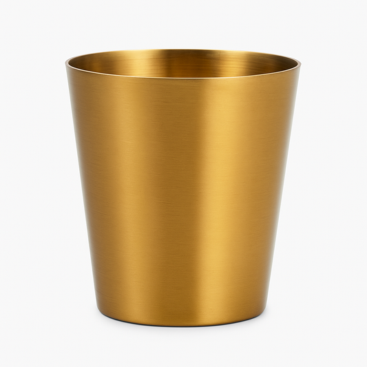 Plain Golden Stainless Steel Glass – 450ml | Double Wall Gold Finish Drinking Tumbler