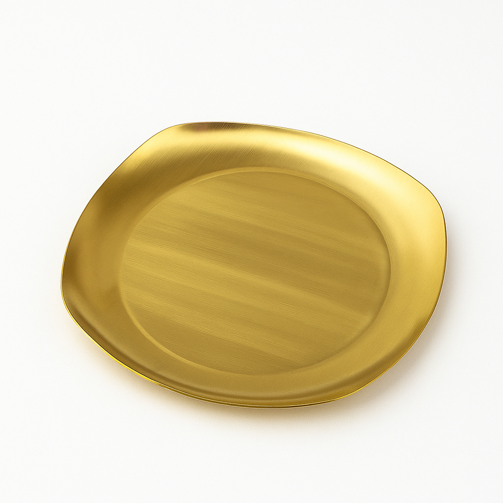 Golden Stainless Steel Dinner Plate – 22.5 cm & 26.5 cm | Luxury Gold Finish Dining Plate - Habitt