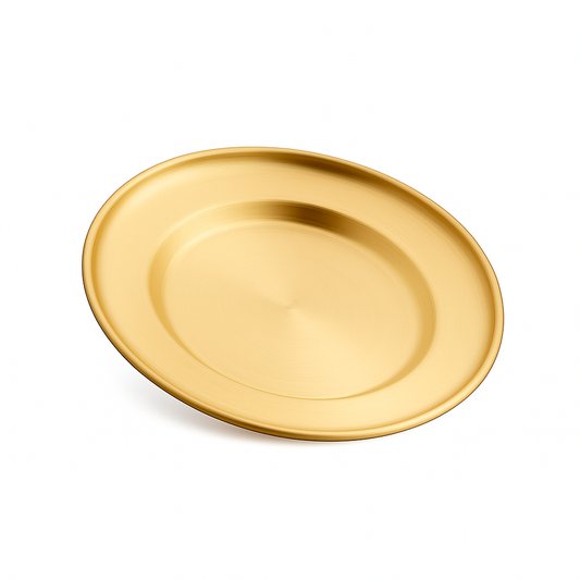 Golden Stainless Steel Plate – Juliana Style | Luxury Gold Finish Dinner Plate (20 cm, 23 cm, 26 cm, 30 cm)
