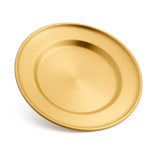 Golden Stainless Steel Plate – Juliana Style | Luxury Gold Finish Dinner Plate (20 cm, 23 cm, 26 cm, 30 cm)