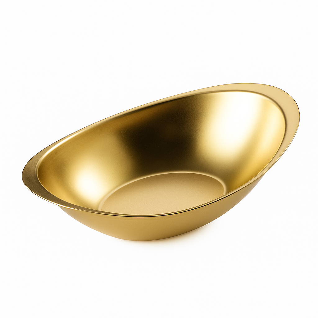 Golden Stainless Steel Gravy Serving Bowl | Luxury Gold Finish Oval Serveware for Dining & Entertaining