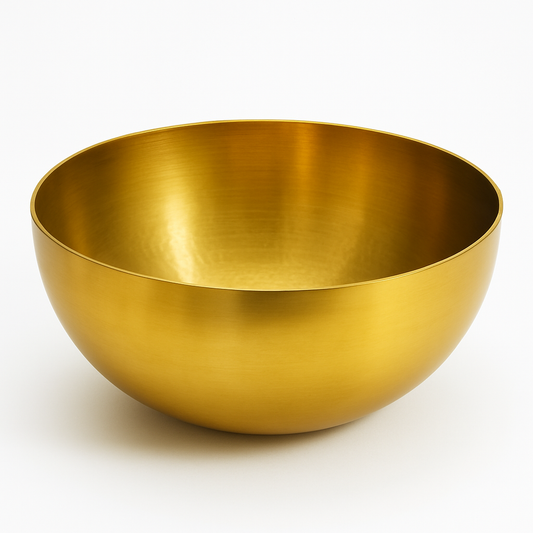 Premium Golden Stainless Steel Mixing Bowl Set (22 cm & 25 cm) – Hammered Finish, Nesting Kitchen Bowls for Baking & Serving