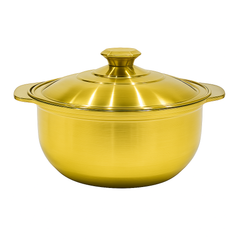 Golden Hotpot Style Serving Pot with Lid – Premium Stainless Steel Cook & Serve Casserole (Available in 22 cm & 24 cm)